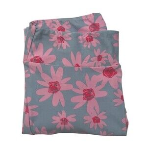 LuLaRoe Leggings TC Pastel Blue & Pink Daisy Floral Print Buttery Soft Stretch